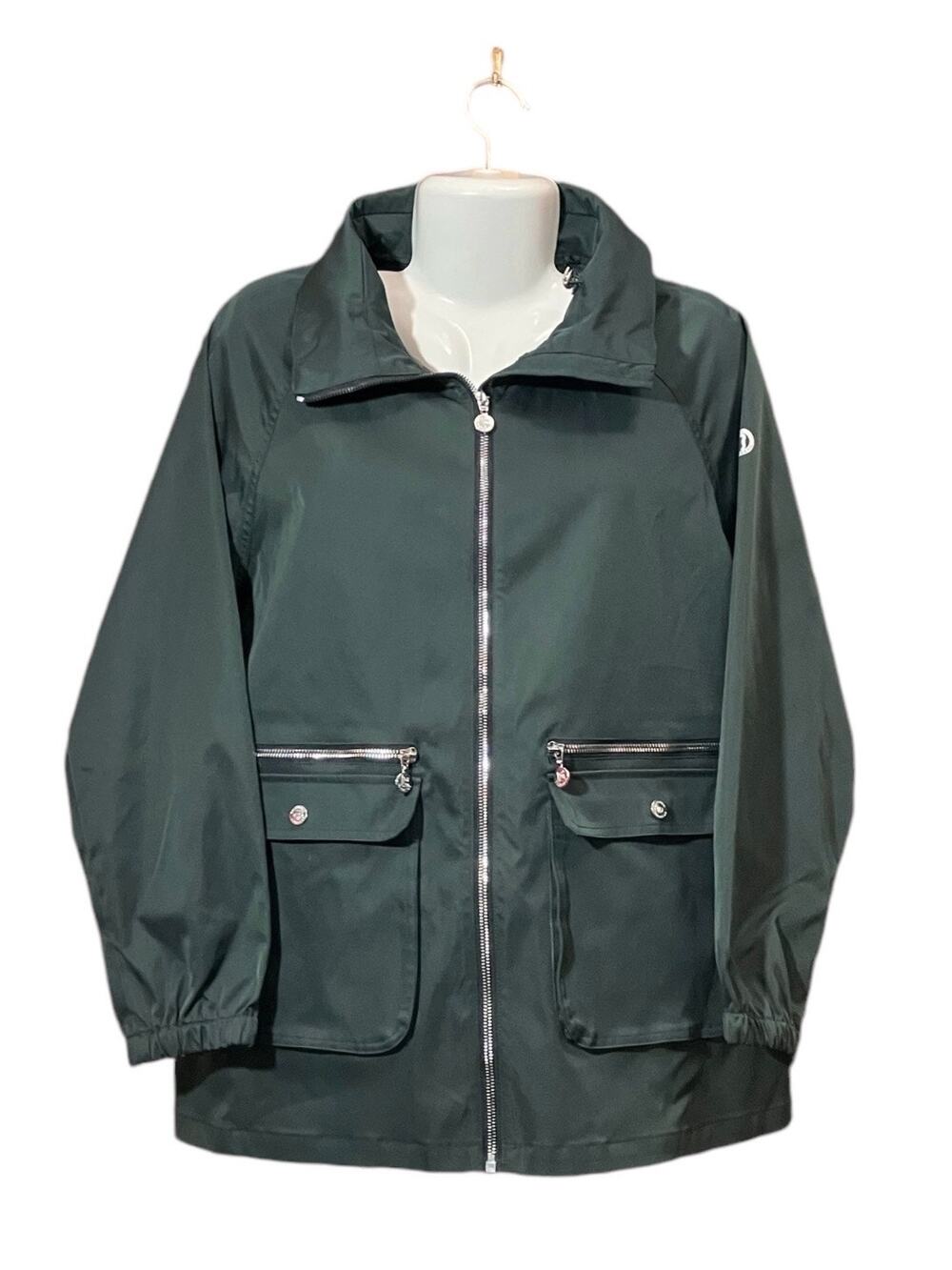 Bernardo Women's Dark Jade Full Zip Jacket w/ Wind Hood Pockets | Size M